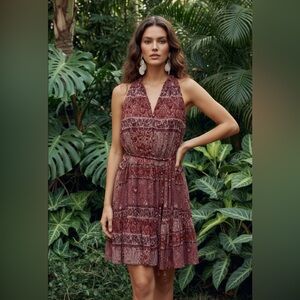 (#63)ZARA Patchwork Print Mini Dress With Belt